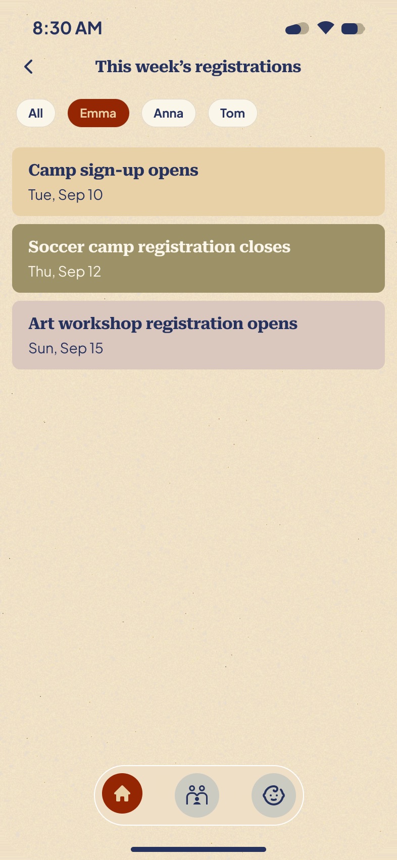 Registrations