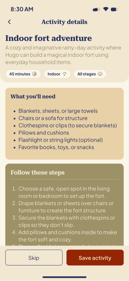 Activity details