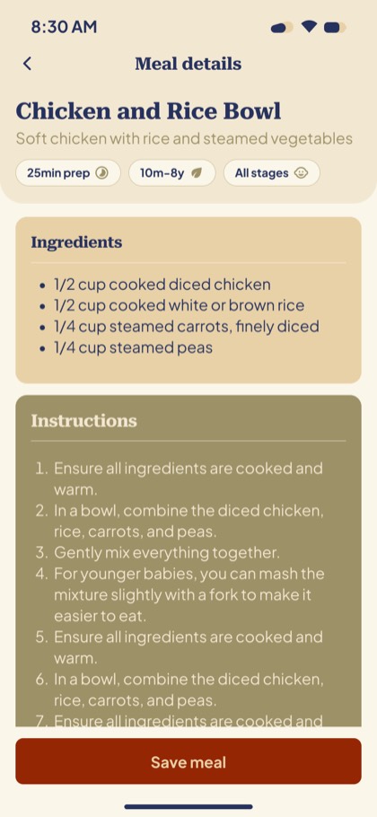 Meal details