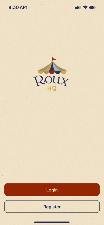 Welcome screen